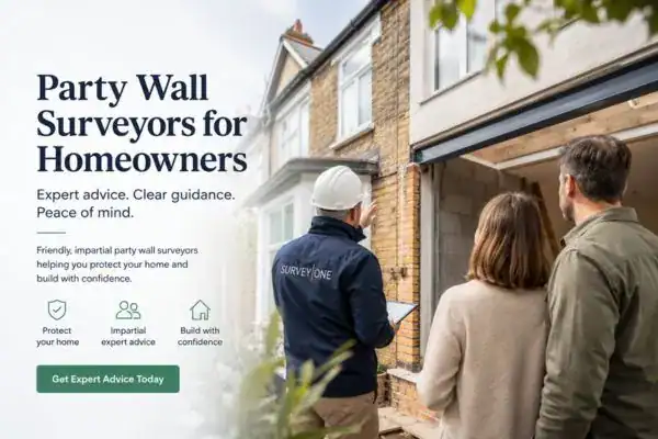 Image of couple with Party wall survey from Survey One Epping